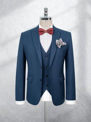 Bộ Suit Xanh Navy Họa Tiết Kẻ Sọc Modern Fit TGS381